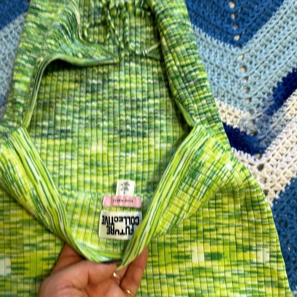 GREEN KNIT MIDI DRESS. - Picture 5 of 6